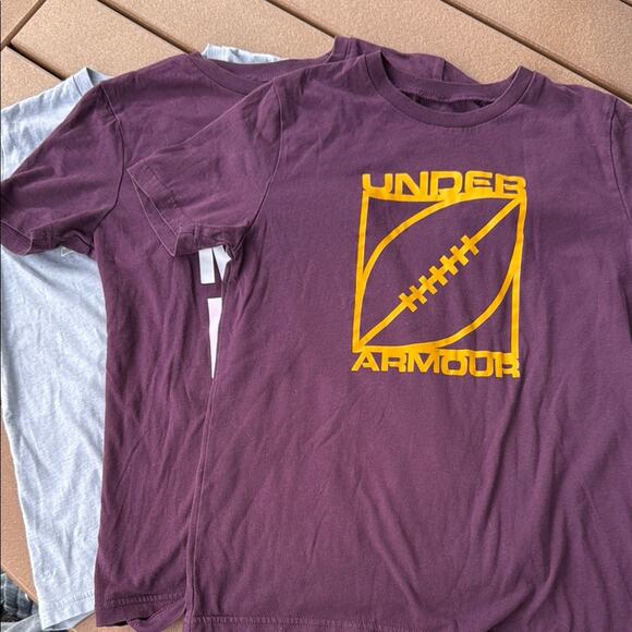 Lot of 3 Youth Medium Under Armour Maroon and Light Gray Tees - Picture 1 of 15